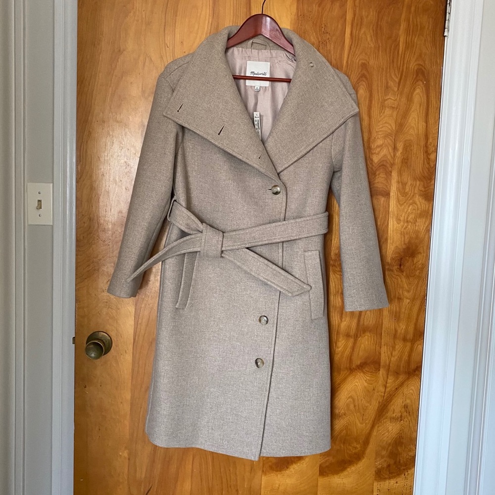 Madewell Copenhagen Belted Coat in Insuluxe Fabric